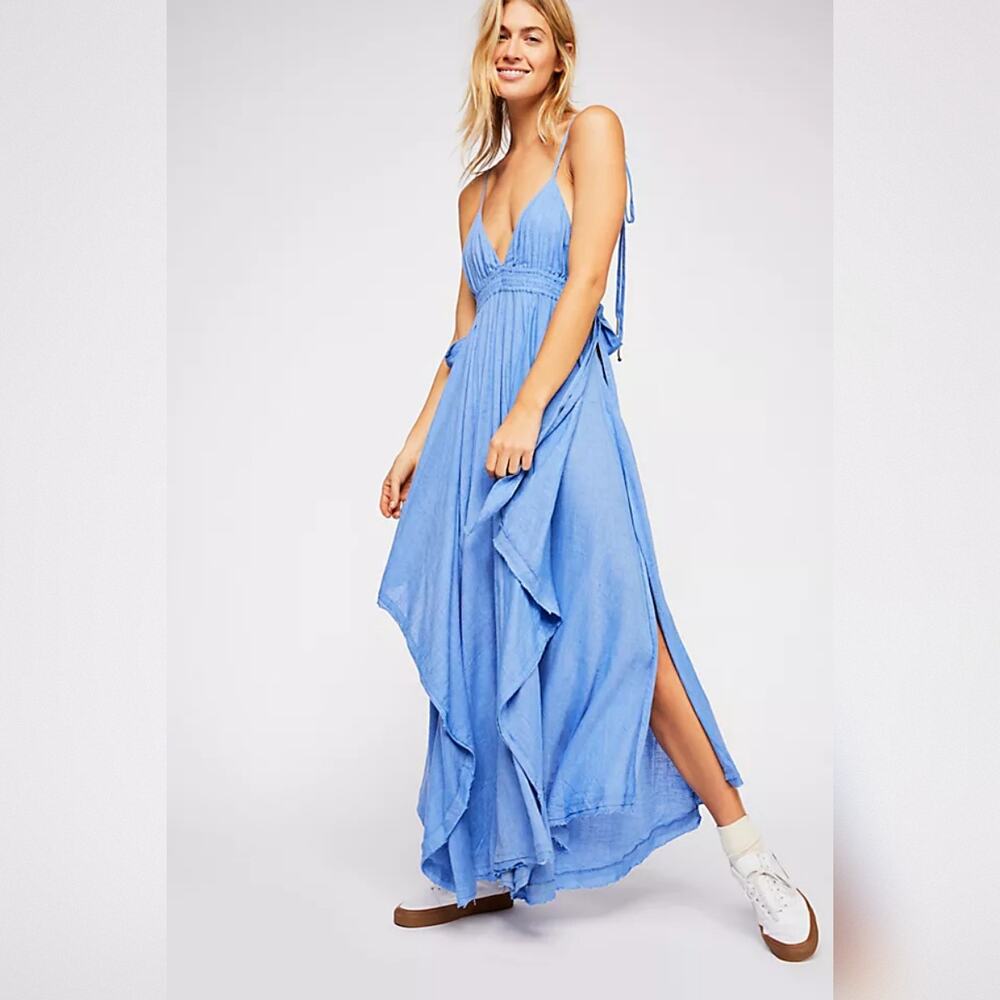 Free People Tropical Heat Maxi Dress - Inginue Blue - Size Small - Picture 2 of 11